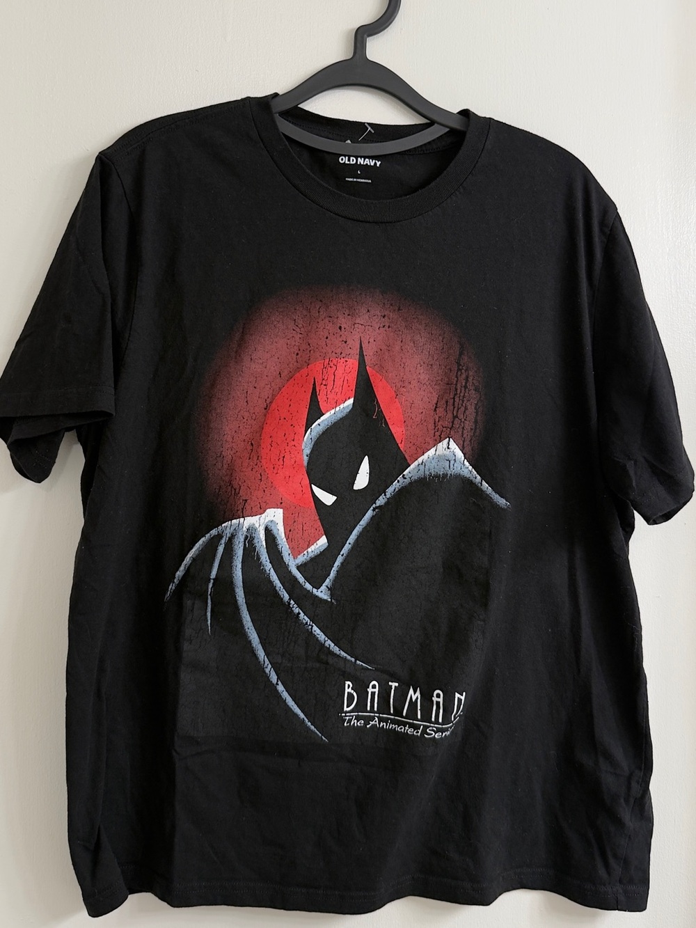 Old Navy Black Batman Graphic Tee with Red Accent